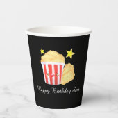 Kinoabend Popcorn und Tickets Pappbecher (Vorderseite)