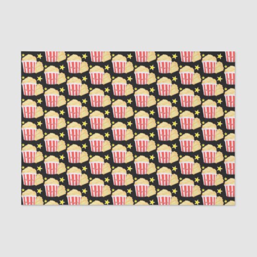 Kinoabend Popcorn und Tickets Seidenpapier (Vorderseite)