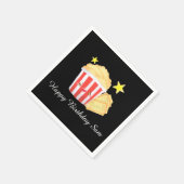 Kinoabend Popcorn und Tickets Serviette (Ecke)