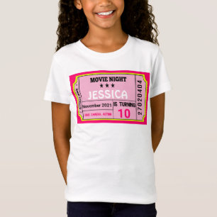 Kinoabend Ticket Geburtstagskarte Custom T-Shirt
