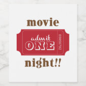 Kinoabend Weinetikett (Einzelnes Label)