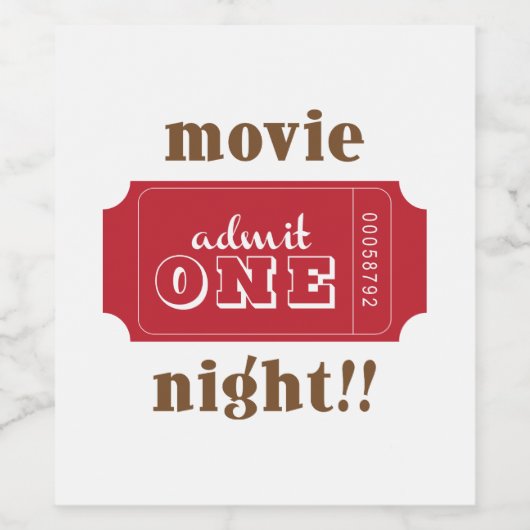 Kinoabend Weinetikett (Einzelnes Label)