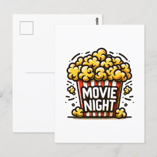 Kinoabend-Wunderbare Popcorn Postkarte