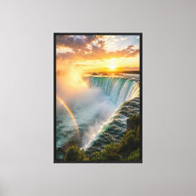 Kinoartige Landschaft von Niagara Falls bei Sonnen