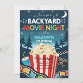 Kinofilm "Backyard Night Birthday Movie" unter dem Einladung (Vorderseite)