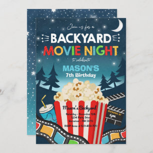 Kinofilm "Backyard Night Birthday Movie" unter dem Einladung