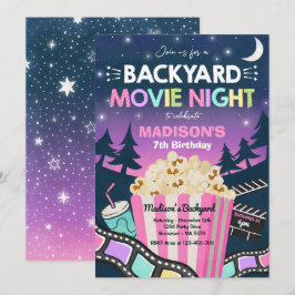 Kinofilm "Backyard Night Birthday Movie" unter dem Einladung