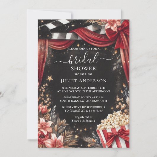 Kinofilm Ticket am beliebtesten Brautparty Einladung (Vorderseite)