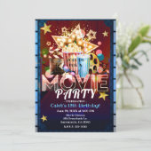Kinofilme Filmabend Geburtstagsparty Einladung (Stehend Vorderseite)