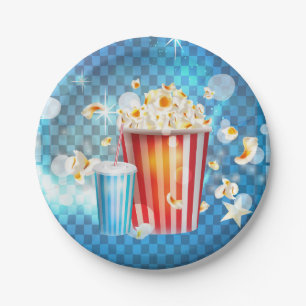Kinofilme Filmabend Popcorn Soda Party Pappteller