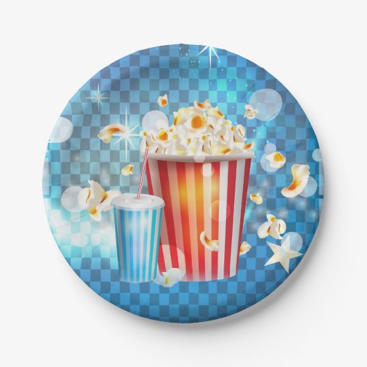 Kinofilme Filmabend Popcorn Soda Party Pappteller (Vorderseite)