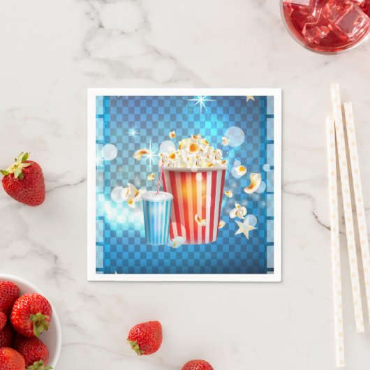 Kinofilme Filmabend Popcorn Soda Party Serviette (Beispiel)