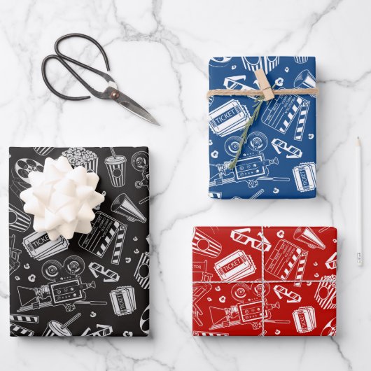 Kinofilme Wrapping Paper Set 3 Geschenkpapier Set (Vorderseite)