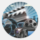 Kinoindustrie Runder Aufkleber (Vorderseite)