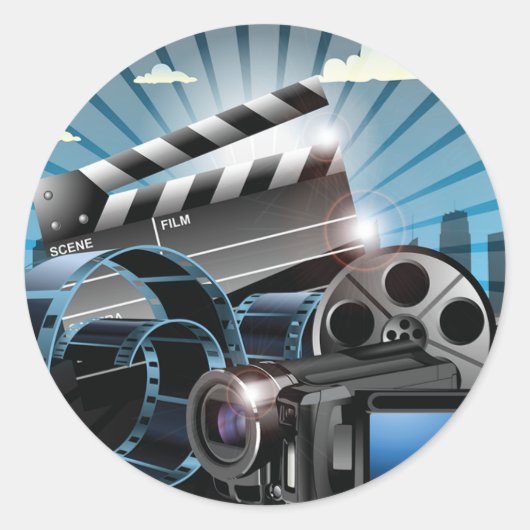 Kinoindustrie Runder Aufkleber (Vorderseite)