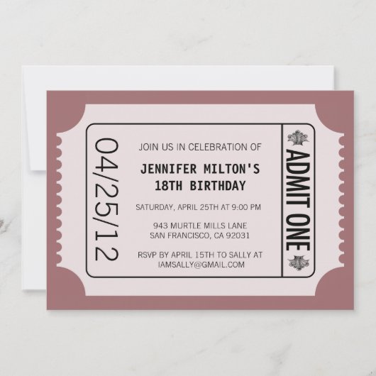 Kinokarte Einladung (Vorderseite)