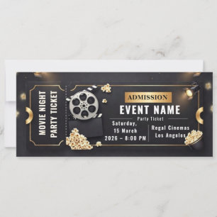 Kinoparty-Ticket Vorlagen zum Bearbeiten 2026