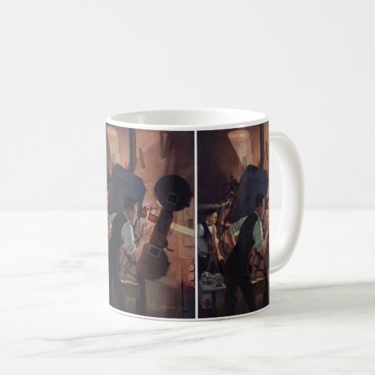 Kinoprojektionist, Vintages Geschäft Kaffeetasse (VorderseiteRechts)