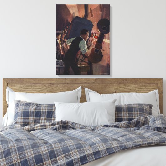Kinoprojektionist, Vintages Geschäft Leinwanddruck (Insitu (Schlafzimmer))