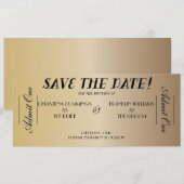 Kinoticket Save-the-Date-Ankündigung (Gold) Save The Date (Vorne/Hinten)