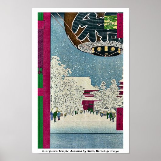 Kinryuzan Temple, Asakusa von Ando, Hiroshige Ukiy Poster (Vorne)