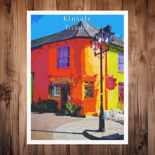 Kinsale Cork Ireland Retro Style Postkarte