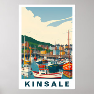 Kinsale Hafen Irland Vintage Reise Kunst Poster