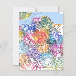 Kinshasa DR Kongo City Map Postkarte