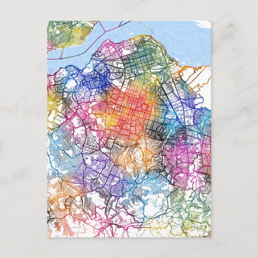 Kinshasa DR Kongo City Map Postkarte (Vorderseite)