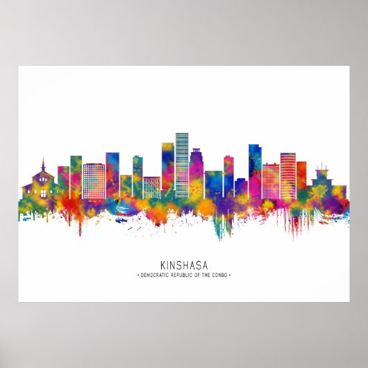 Kinshasa DR Kongo Skyline Poster (Vorne)