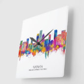 Kinshasa DR Kongo Skyline Quadratische Wanduhr (Winkel)