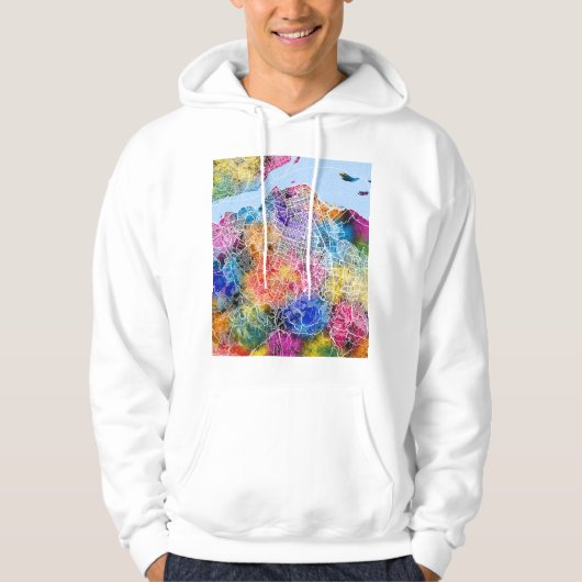 Kinshasa DR Kongo Stadtplan Hoodie (Vorderseite)