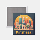 Kinshasa Kongo Reise-Geschenk für Besucher 🗺️ Magnet (Vorderseite/Rückseite)