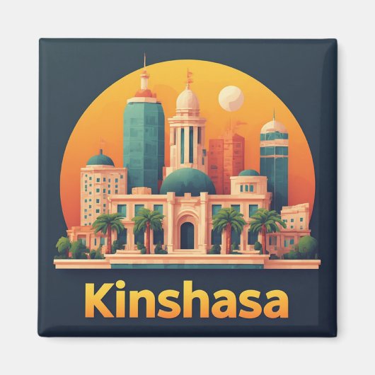 Kinshasa Kongo Reise-Geschenk für Besucher 🗺️ Magnet (Vorne)