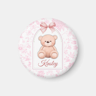 Kinsley   Benutzerdefiniertes rosa Teddy-Bär-Kinde Magnet