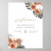 KINSLEY Boho Terracotta Babydusche Willkommenspend Poster (Vorne)