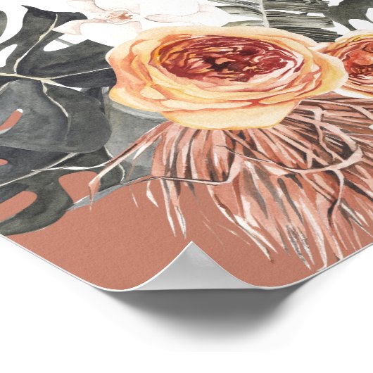 KINSLEY Boho Terracotta Brautparty Willkommen Post Poster (Ecke)