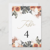 KINSLEY Boho Terracotta Dry Palm Tischnummern (Vorderseite)