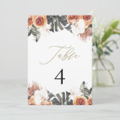 KINSLEY Boho Terracotta Dry Palm Tischnummern (Stehend Vorderseite)