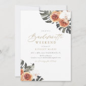 KINSLEY Boho Terracotta Floral Palm Bachelorette Einladung (Vorderseite)