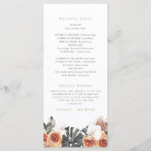 KINSLEY Boho Terracotta Floral Wedding Program Menükarte (Rückseite)