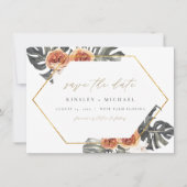 KINSLEY Boho Terracotta Foto Save the Date Invit Einladung (Vorderseite)