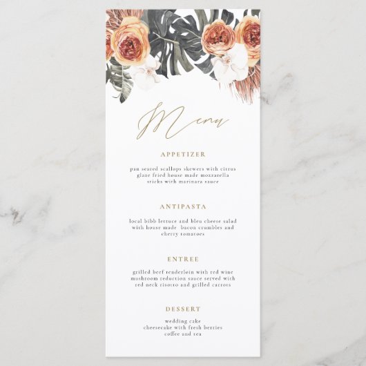KINSLEY Boho Terracotta Long Wedding Karte (Vorderseite)