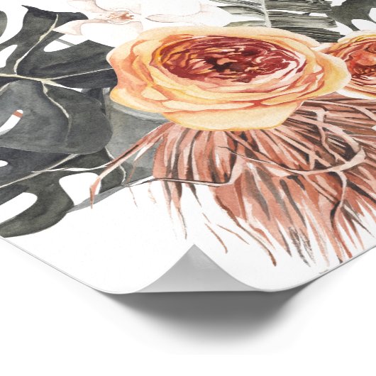 KINSLEY Boho Terracotta Wedding Welcome Poster (Ecke)