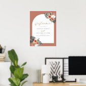 KINSLEY Boho Terracotta Wedding Willkommen Poster (Heimbüro)