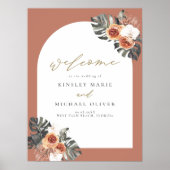 KINSLEY Boho Terracotta Wedding Willkommen Poster (Vorne)