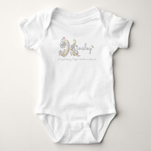 Kinsley Girls nennen personalisiertes Baby Baby Strampler (Vorderseite)