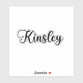 Kinsley Name - Handgeschriebene Kalligrafie Aufkleber (Blatt)