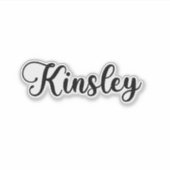 Kinsley Name - Handgeschriebene Kalligrafie Aufkleber (Vorderseite)