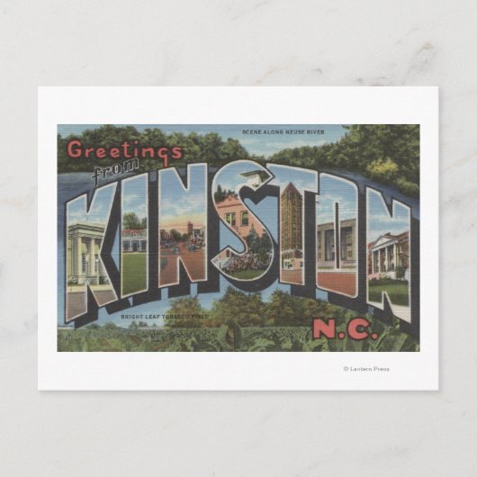 Kinston, North Carolina - Große Briefszenen Postkarte (Vorderseite)